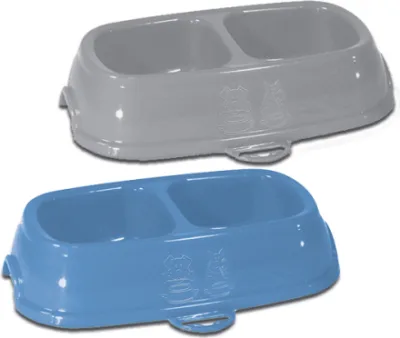STEFANPLAST BREAK 13 dubultā neslīdoša bļoda 0.2+0.2l (debeszila vai pēlēka) cm 21x13x5h