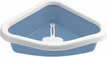 STEFANPLAST Kaķu stūra tualete SPRINT CORNER (debeszils/balts) cm 56x40x14h