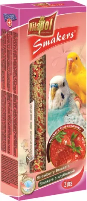STANDARD Smakers strawberry for budgie 2pcs 90g - Vitapol nūjiņas ar zemenēm viļņainajiem papagaiļiem.