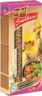 STANDARD Smakers nut for cockatiel 2pcs 90g - Vitapol Nūjiņas ar riekstiem vidējiem papagaiļiem.