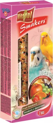 STANDARD Smakers fruit for budgie 2pcs 90g - Vitapol nūjiņas ar augļiem viļņainajiem papagaiļiem.