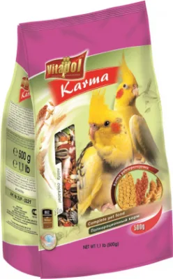 Vitapol STANDARD foil complete food for cockatiel 500g - pilnvērtīga barība vidējiem papagaiļiem.