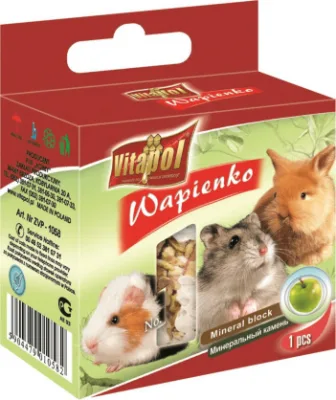MINERAL BLOCK apple for rodents and rabbit 1pc 40g - Vitapol minerālu akmens ar āboliem