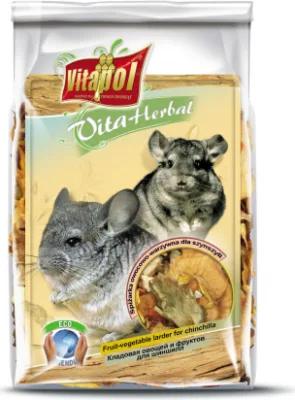 Vitapol VITA HERBAL augļu un darzeņu papildbarība šīnšilām 100 g