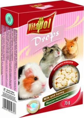 Vitapol COMPLEMENTARY DROPS papildbarība ar pienu un medu grauzējiem 75 g