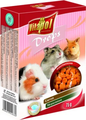 Vitapol COMPLEMENTARY DROPS papildbarība ar burkāniem grauzējiem 75 g
