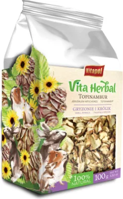 Vitapol VITA HERBAL for small animals jerusalem artichokes 100g - Papildu barība grauzējiem ar topinambūru