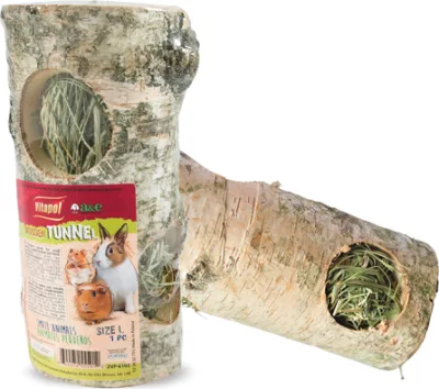 COMPLEMENTARY WOODEN TUNNEL Koka tunelis ar sienu grauzējiem - size L 1pc
