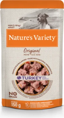 Konservi Nature's Variety Dog Original Mini Turkey 0.150 kg - Konservi ar tītaru pieaugušiem suņiem (8gb)