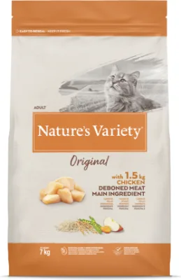 Natures Variety Nature's Variety Cat Original Chicken 7 kg - sausā barība ar vistu pieaugušiem kaķiem