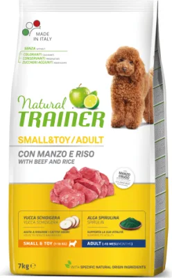 NT SMALL&TOY ADULT BEEF&RICE 7KG - SAUSĀ BARĪBA AR LIELLOPU UN RĪSIEM MAZO UN ĻOTI MAZO ŠĶIRŅU PIEAUGUŠIEM SUŅIEM