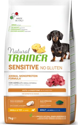 NT SENSITIVE NO GLUTEN ADULT MINI LAMB 7KG - BEZGLUTĒNA SAUSĀ BARĪBA AR JĒRU MAZO ŠĶIRŅU JUTĪGIEM PIEAUGUŠIEM SUŅIEM