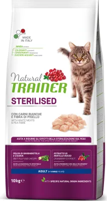 NT STERILISED ADULT WHITE MEATS&PEA 10KG - SAUSĀ BARĪBA AR BALTO GAĻU UN ZIRNĪŠIEM PIEAUGUŠIEM STERILIZĒTIEM KAĶIEM