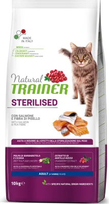 NT STERILISED ADULT SALMON&PEA 10KG - SAUSĀ BARĪBA AR LASI UN ZIRNĪŠIEM PIEAUGUŠIEM STERILIZĒTIEM KAĶIEM