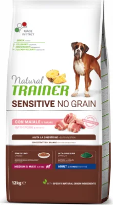 <bdi>NT DOG SENSITIVE NO GRAIN ADULT MEDIUM/MAXI PORK 12 KG- Pilnvertīga bezgraudu barība ar cūkgaļu pieaugušiem lielo šķirņu suņiem ar jutīgu gremošanas sistēmu</bdi>