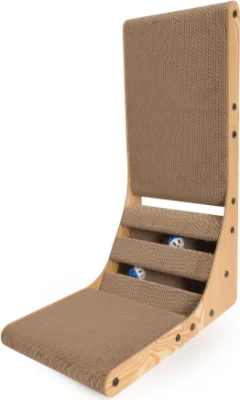 Camon Kaķu nagu skrāpis no kartona ar 2 bumbiņām 46x28x65h cm