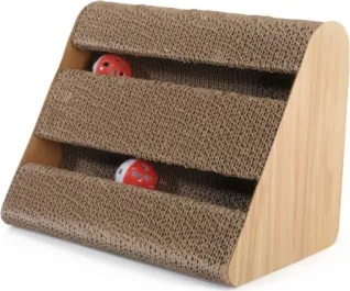Camon Kaķu nagu skrāpis no kartona ar 2 bumbiņām 27x18x21h cm