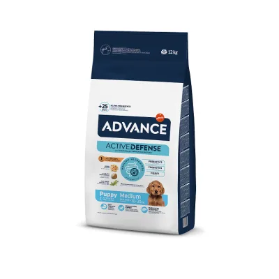 ADVANCE DOG PUPPY MEDIUM 12,0KG - VIDĒJO ŠĶIRŅU KUCĒNIEM (VISTA AR RISIEM)