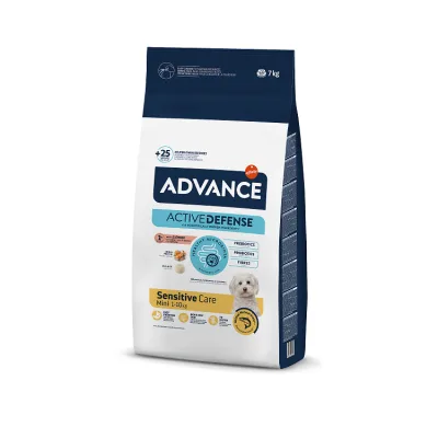 Advance dog mini adult Sensitive care 7kg - pilnvērtīga un sabalansēta sausā barība mazo šķirņu pieaugušiem suņiem ar jutīgu gremošanas sistēmu