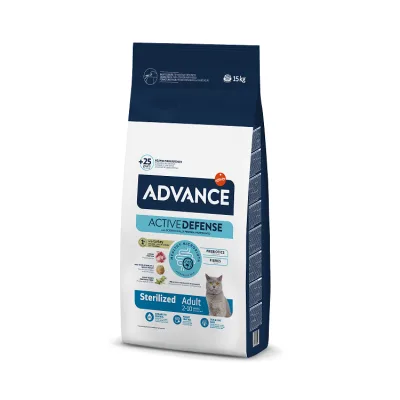 ADVANCE CAT STERILIZED TURKEY 15,0KG - STERILIZĒTIEM KAĶIEM (TĪTARS UN MIEŽI)