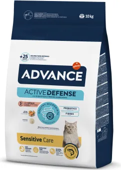 ADVANCE CAT ADULT SENSITIVE CARE SALMON 10KG - pilnvērtīga sausa barība pieaugušiem kaķiem, ar lasi