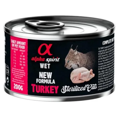Alpha Spirit Wet Turkey konservi piaugušiem sterilizētiem kaķiem (tītars) 200g