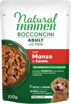 Natural Trainer wet Dog S&T chunks beef pilnvērtīga barība mazo šķirņu suņiem (liellops) 100g