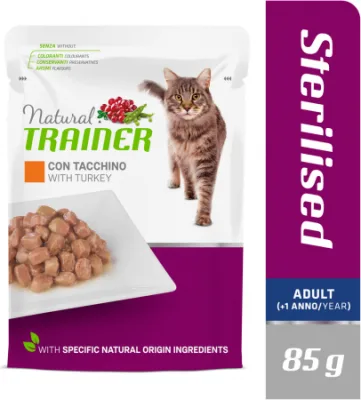 NT STERILISED TURKEY BUSTA 85G - KONSERVI AR TĪTARU PIEAUGUŠIEM STERILIZĒTIEM KAĶIEM (12gb)