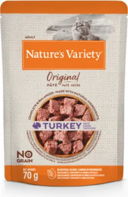 Konservi Nature's Variety Cat Original Turkey 0.070 Kg - Konservi ar tītaru pieaugušiem kaķiem (12gb)
