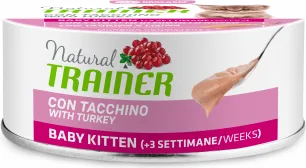 Natural Trainer Cat Baby Kitten Turkey pilnvertīga konservēta barība kaķēniem no 3 nedēļu vecuma (tītars) 80g