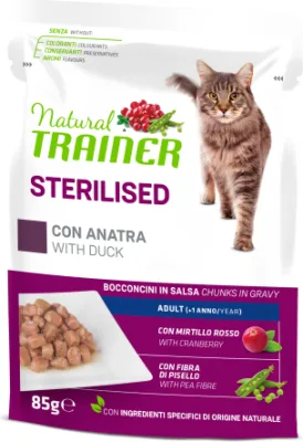 NT KONS. CAT SP. STER. ADULT DUCK 85G - pilnvērtīga barība, konservi ar pīles gaļu sterilizētiem pieaugušiem kaķiem (12gb)