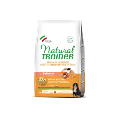 Natural Trainer Dog Sensitive no Gluten Medium/Maxi Puppy vidēja un liela izmēra kucēniem (lasis) 3 kg