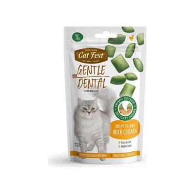 CatFest Dental kraukšķīgie spilventiņi ar vistas gaļu