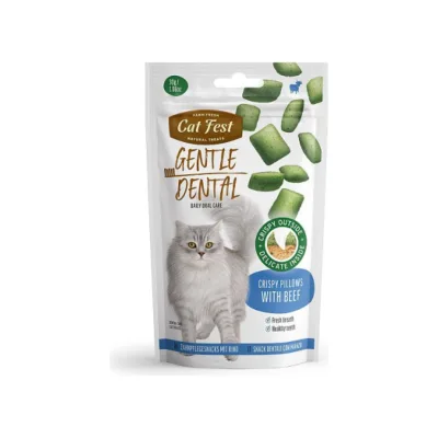 CatFest Dental kraukšķīgie spilventiņi ar liellopu gaļu