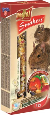STANDARD Smakers with nuts, fruits and rose petals for degu 2pcs 90g - Vitapol nūjiņas ar augļiem, riekstiem un rožu ziedlapiņām degu pelēm.