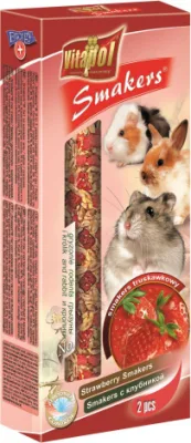 STANDARD Smakers strawberry for rodents and rabbit 2pcs 90g - Vitapol nūjiņas ar zemenēm grauzējiem