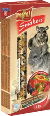 STANDARD Smakers fruits and nut for chinchilla 2pcs 90g - Vitapol nūjiņas ar žāvētiem augļiem un riekstiem šinšillām