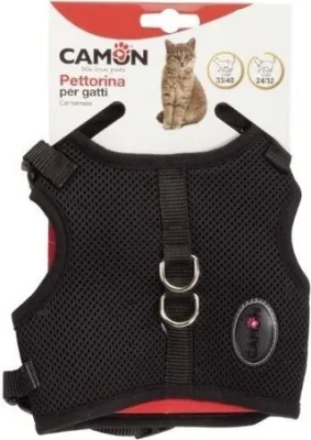 Camon Krūšu siksna kaķiem regulējama melna L izm. 31-38 cm 41-48 cm