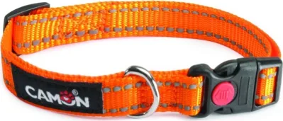Kaklasiksna suņiem oranža kr. un atstaroj. šuvēm 15mmx26/40cm