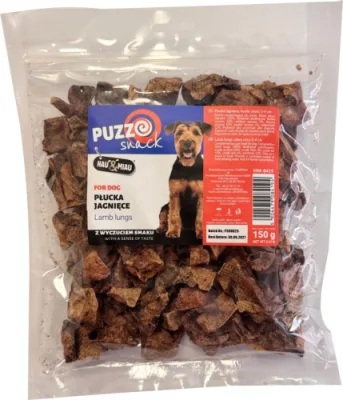 HAU&MIAU dog treat, lamb lung, cubes, 3-4cm 150g - papildbarība suņiem, gardie jēra plaušas kubiciņi, 3x4 cm