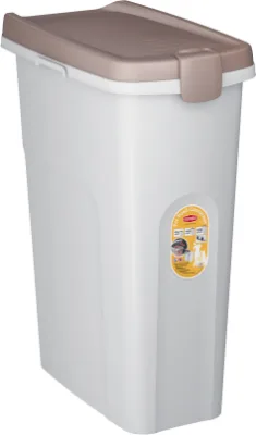 Stefanplast Konteiners barībai 40l balts ar brūni-pelēku vāku