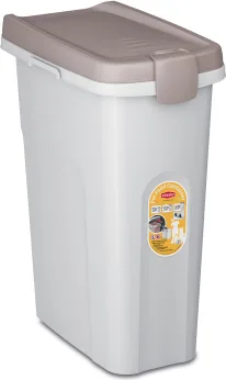 Stefanplast Konteiners barībai 25l balts ar brūni-pelēku vāku