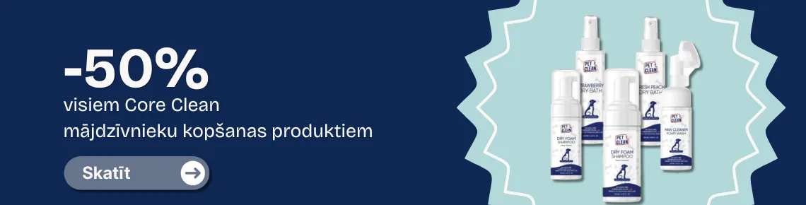 Atlaide visiem Core Clean mājdzīvnieku kopšanas produktiem